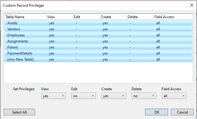 Editing & Restricting record access privileges – FileMaker