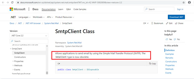 SMTP Client Class